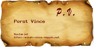 Porst Vince névjegykártya